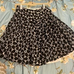 David Charles Clothing Black and White Floral Skirt Size 16